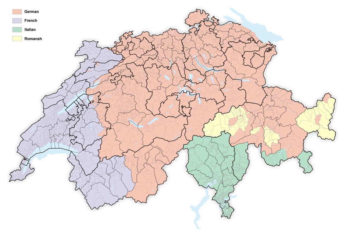kartta sveitsi kieli