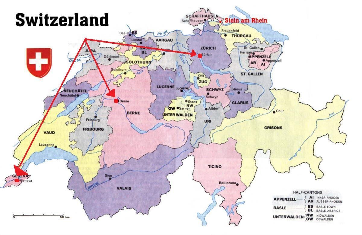 kartta zurich sveitsi kartta euroopassa