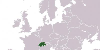 Sveitsin sijainti euroopan kartalla